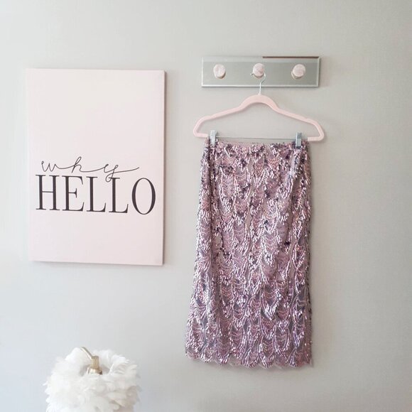 NWT Zara purple sequin and embroidered midi skirt, XS - Picture 9 of 13